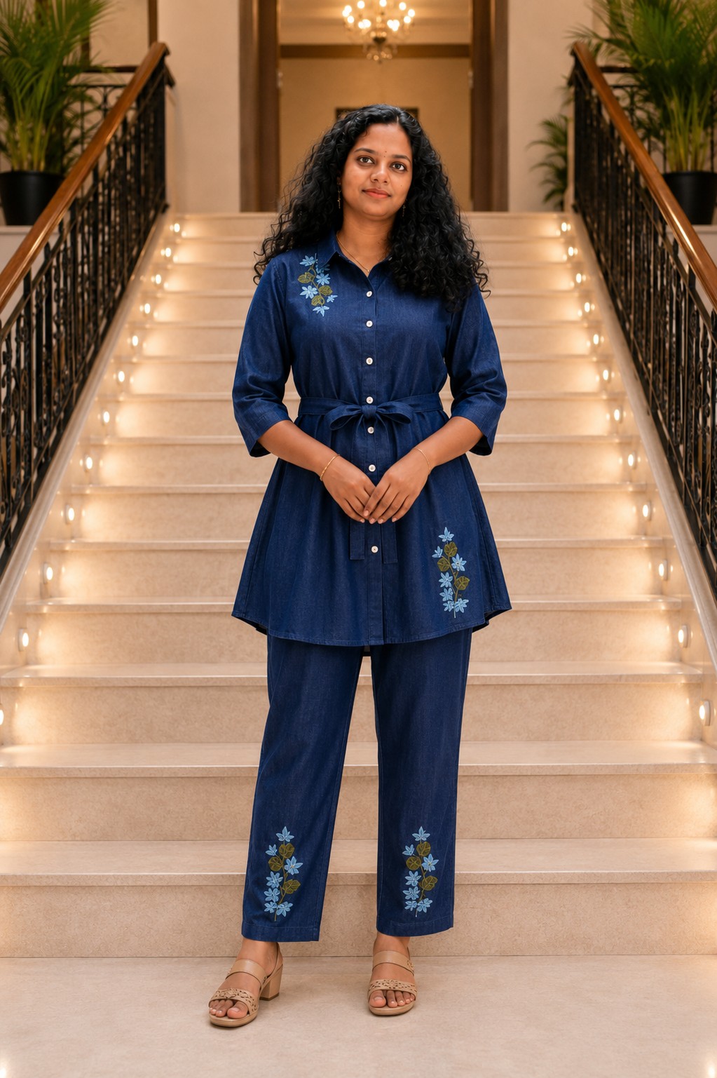Women Two Piece dress DarkBlue(Denim)
