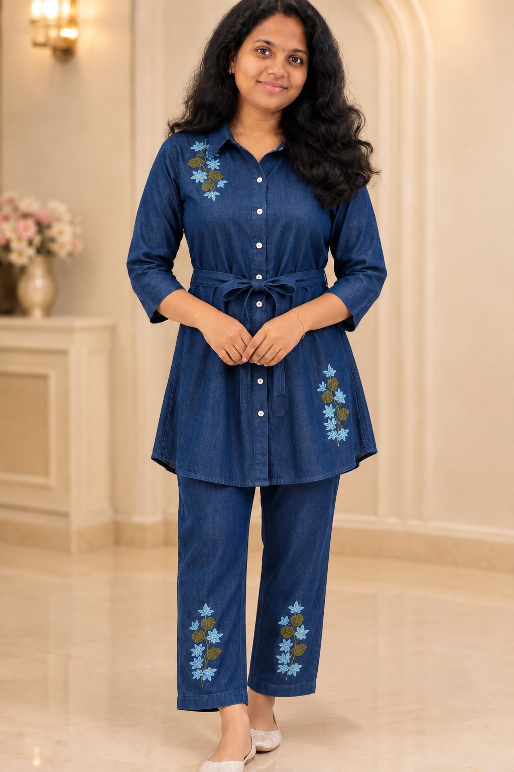 Women Two Piece dress DarkBlue(Denim)