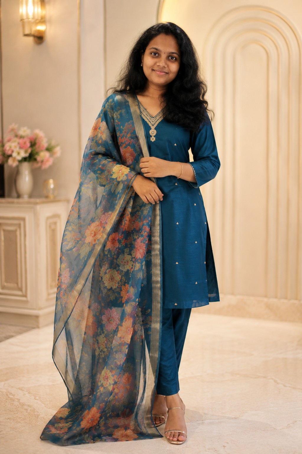 Women Art Silk Pant Dupatta Set