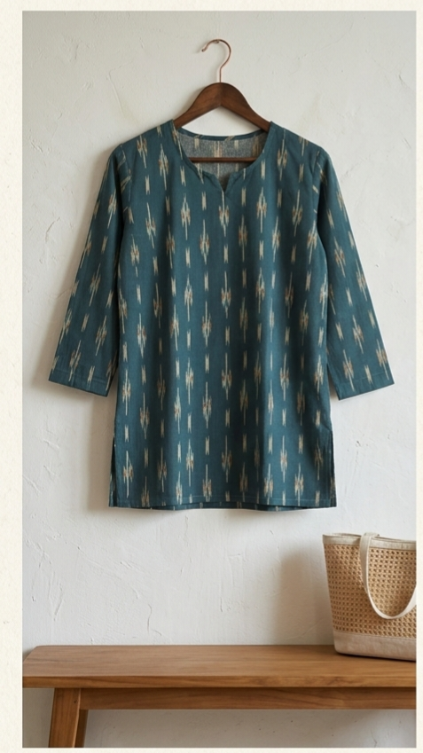 Casual Regular Sleeves Printed  Women Tops(Short Kurthi)