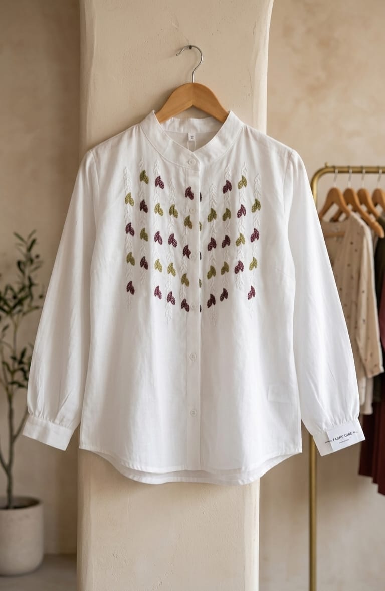 Casual Regular Sleeves Leaf Design