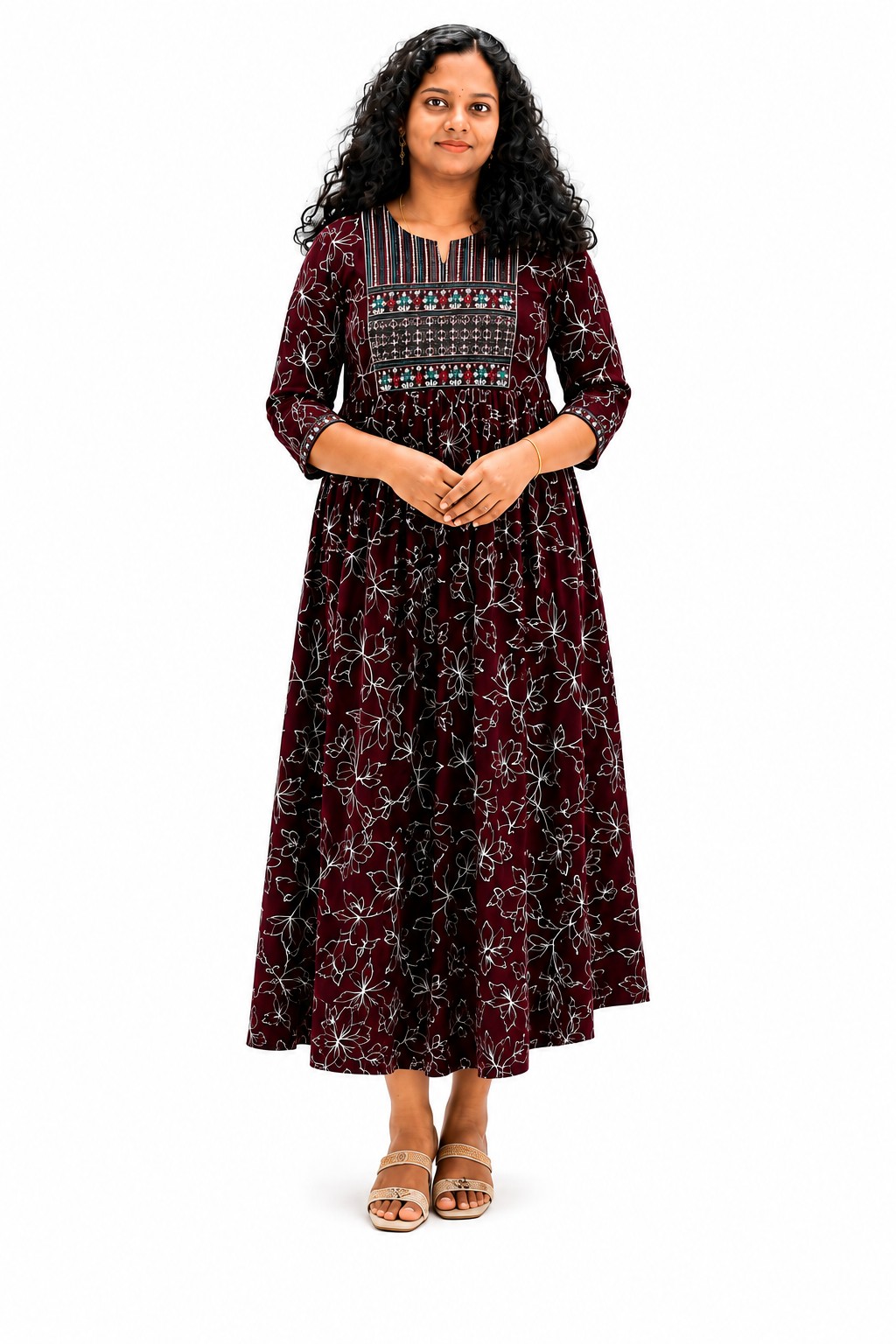 Anarkali - Maroon Color